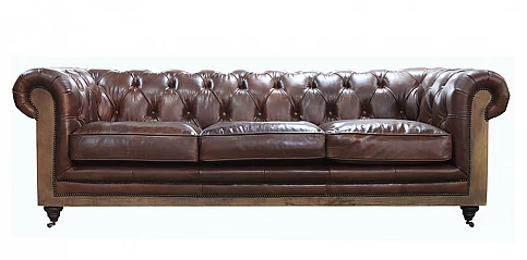 Τριθέσιος καναπές δερμάτινος (31003B)
