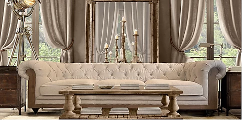 Τριθέσιος καναπές λινός (31003L)