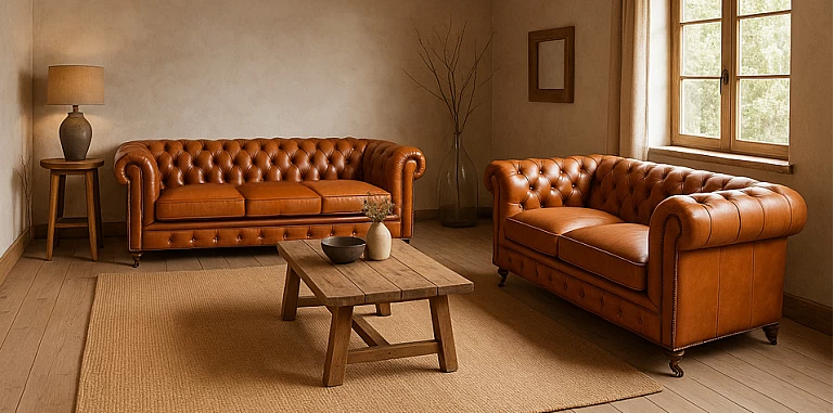 Σετ Chesterfield καναπέδες 3.5θέσιος + 2.5θέσιος (GD192,GD193) ΣΑΛΟΝΙΑ ΓΡΑΦΕΙΟΥ ΔΕΡΜΑΤΙΝΑ