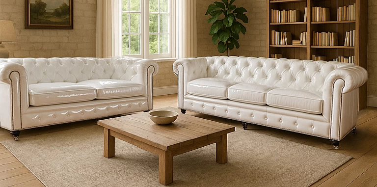 Σετ Chesterfield καναπέδες 3.5θέσιος + 2.5θέσιος (092B,093B) ΣΑΛΟΝΙΑ ΓΡΑΦΕΙΟΥ ΔΕΡΜΑΤΙΝΑ