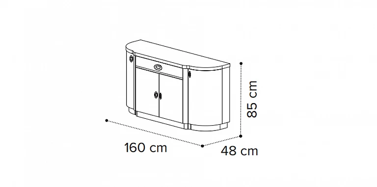 Μπουφές μοντέρνος σε γκρι φινίρισμα ARMONIA (ARMO) ΜΠΟΥΦΕΣ