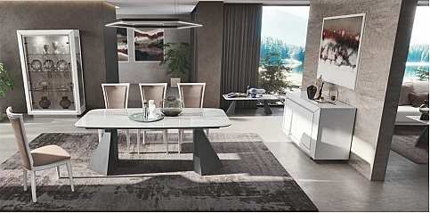 Τραπέζι τραπεζαρίας ανοιγόμενο ELITE BIANCO (ELB16)