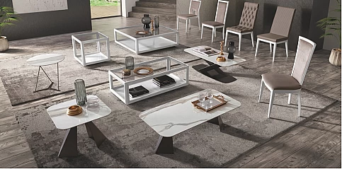 Τραπέζι σαλονιού με κεραμικό top ELITE BIANCO (ELBS)