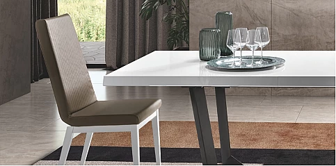 Τραπέζι τραπεζαρίας ανοιγόμενο ELITE BIANCO (ELB160)