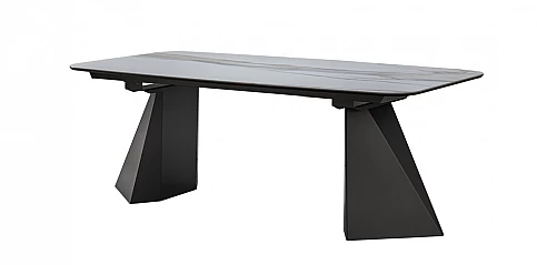 Τραπέζι τραπεζαρίας με κεραμικό top ELITE BIANCO (ELCR20)