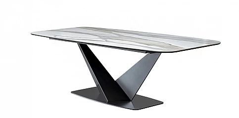 Τραπέζι τραπεζαρίας με κεραμικό top ELITE BIANCO (ELIC20)