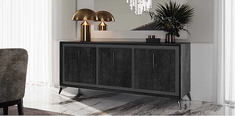 Τρίφυλλος μπουφές μοντέρνος KRYSTAL (KRYS3)