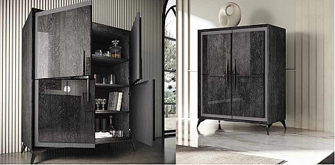 Δίφυλλος ψηλός μπουφές μοντέρνος KRYSTAL (KRYS2)