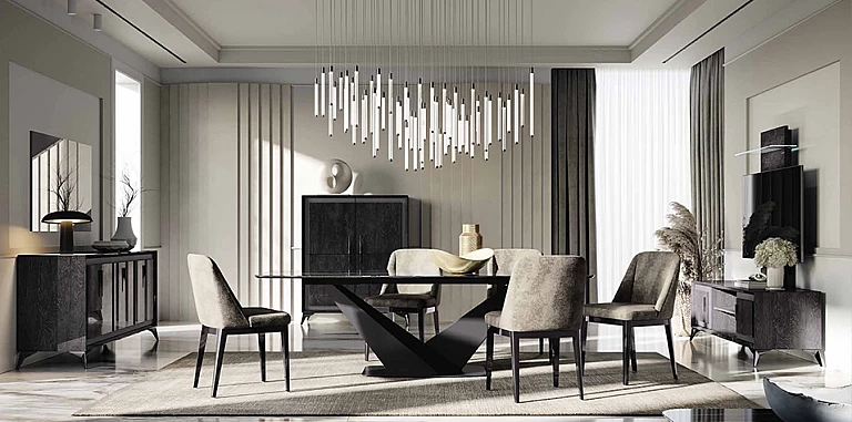 Δίφυλλος ψηλός μπουφές μοντέρνος KRYSTAL (KRYS2) ΜΠΟΥΦΕΣ