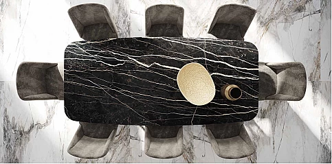 Τραπέζι τραπεζαρίας με Κεραμικό Top KRYSTAL (KRYS16)