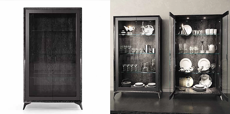 Δίφυλλη βιτρίνα μοντέρνα KRYSTAL (KRYS2) ΒΙΤΡΙΝΑ 