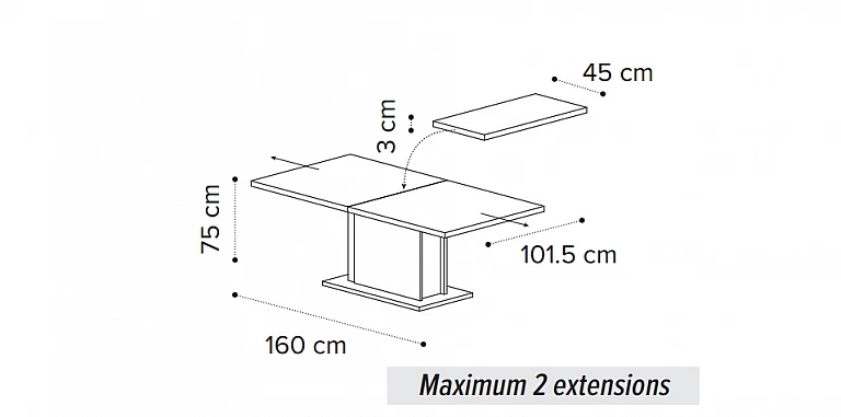 Τραπέζι τραπεζαρίας μοντέρνο VOLARE (VEN16) ΤΡΑΠΕΖΙΑ ΤΡΑΠΕΖΑΡΙΑΣ