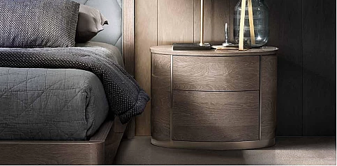 Κομοδίνο μοντέρνο γκρι ROUND (ROUNS)