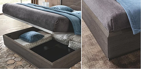 Κρεβάτι υπέρδιπλο με αποθηκευτικό χώρο σε γκρι φινίρισμα ELITE (ELAP2) (180x200)