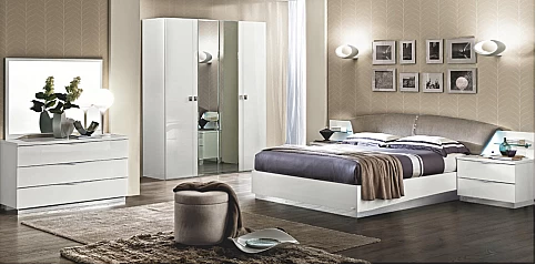 Διπλό κρεβάτι με 2 κομοδίνα και Swarovski (ONDA) (160Χ200)