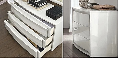 Συρταριέρα σε λευκή λάκα Dama (BIANCA)