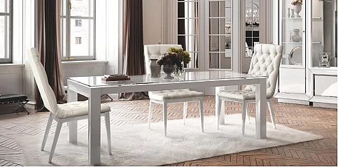 Καρέκλα τραπεζαρίας καπιτονέ DAMA (BIANCA2)