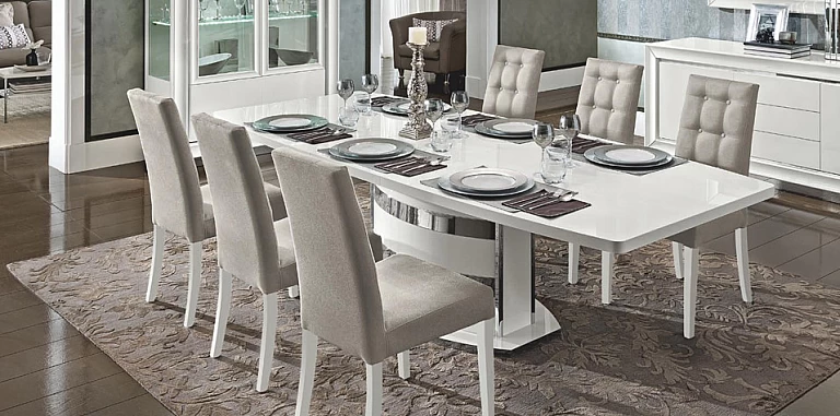 Τραπέζι τραπεζαρίας σε λευκή λάκα DAMA (BIANCA2) ΤΡΑΠΕΖΙΑ ΤΡΑΠΕΖΑΡΙΑΣ