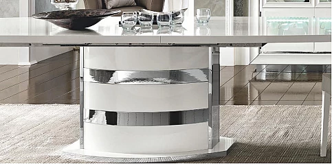 Τραπέζι τραπεζαρίας σε λευκή λάκα DAMA (BIANCA2)