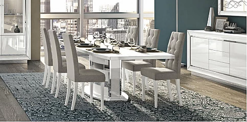 Τραπέζι τραπεζαρίας σε λευκή λάκα DAMA (BIANCA2)