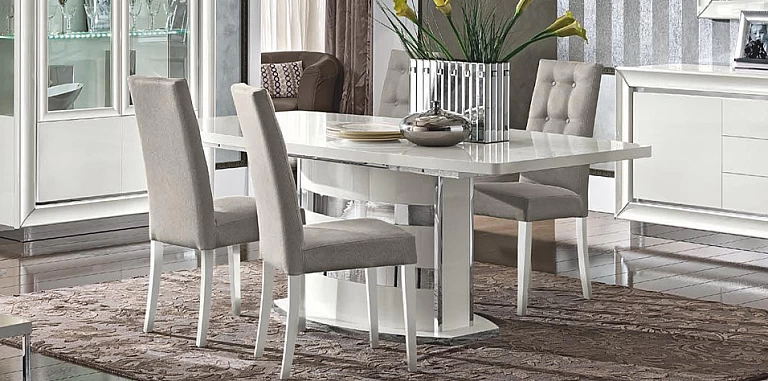 Τραπέζι τραπεζαρίας σε λευκή λάκα DAMA (BIANCA2) ΤΡΑΠΕΖΙΑ ΤΡΑΠΕΖΑΡΙΑΣ