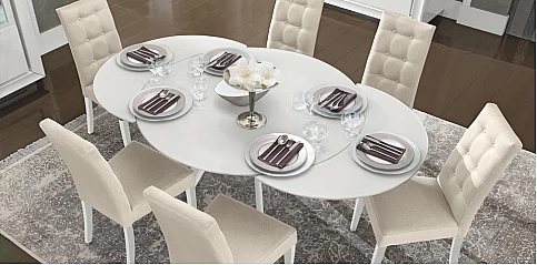 Καρέκλα τραπεζαρίας καπιτονέ DAMA (BIANCA)