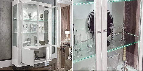 Βιτρίνα δίφυλλη λευκή λάκα DAMA (BIANCA)