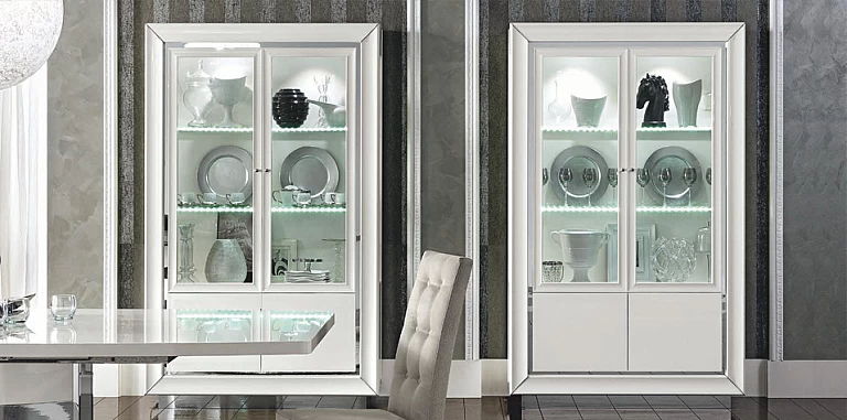 Βιτρίνα δίφυλλη λευκή λάκα DAMA (BIANCA) ΒΙΤΡΙΝΑ