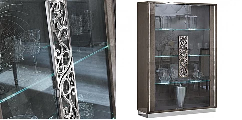 Βιτρίνα σαλονιού μοντέρνα γκρι PLATINUM (GLAM)