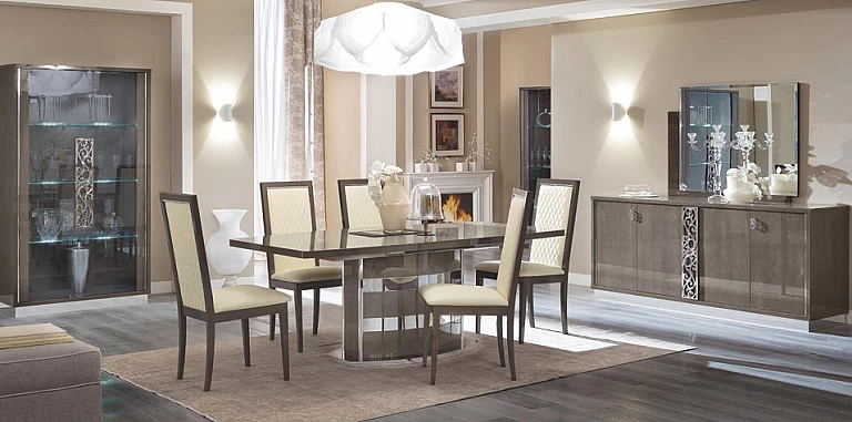 Βιτρίνα σαλονιού μοντέρνα γκρι PLATINUM (GLAM)-ΒΙΤΡΙΝΑ