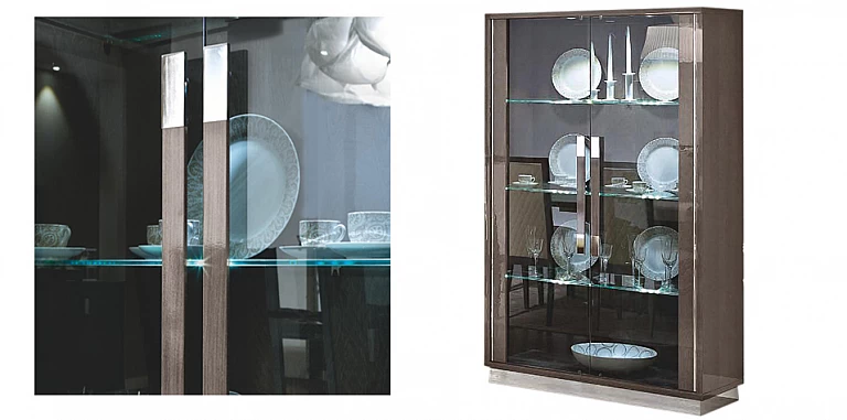 Βιτρίνα σαλονιού μοντέρνα γκρι PLATINUM (PLAT)-ΒΙΤΡΙΝΑ