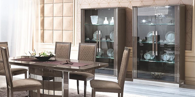 Βιτρίνα σαλονιού μοντέρνα γκρι PLATINUM (PLAT)-ΒΙΤΡΙΝΑ