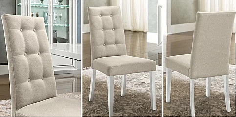 Καρέκλα τραπεζαρίας καπιτονέ DAMA (BIANCA)