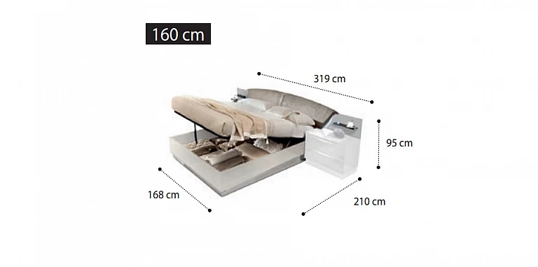 Σετ κρεβατοκάμαρας με αποθήκευση ONDAS ΚΡΕΒΑΤΙΑ