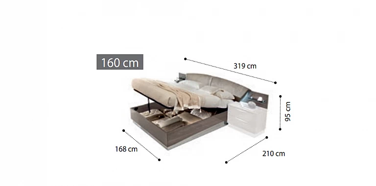 Διπλό κρεβάτι με αποθήκευση & led φωτισμό (DROPS) ΚΡΕΒΑΤΙ