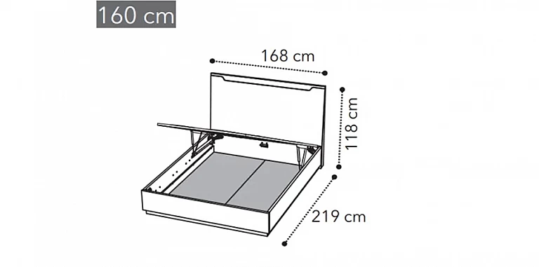 Κρεβάτι διπλό με αποθήκευση μοντέρνο Smart (SMAS) (160Χ200) ΚΡΕΒΑΤΙ