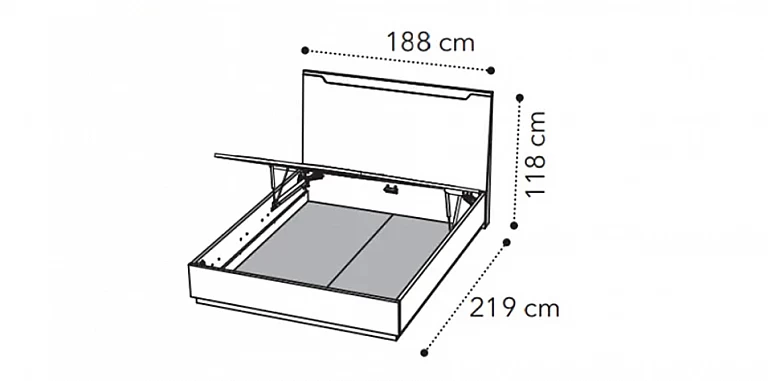 Κρεβάτι με αποθήκευση μοντέρνο Smart (SMAS18) (180Χ200) ΚΡΕΒΑΤΙ