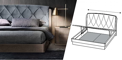 Κρεβάτι διπλό με αποθήκευση μοντέρνο TIARS16