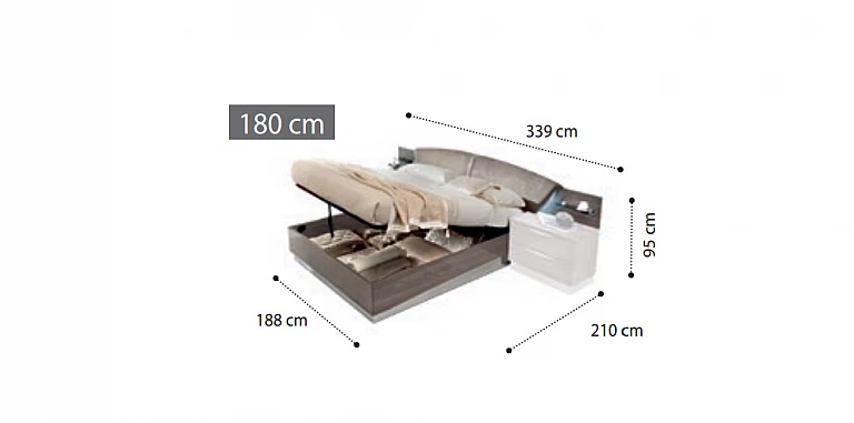 Υπέρδιπλο κρεβάτι με αποθήκευση & led φωτισμό (DROPS18) ΚΡΕΒΑΤΙ