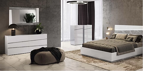 Καθρέφτης μοντέρνος λευκός (ALBA)