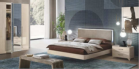 Κρεβάτι διπλό με led φως και αποθηκευτικό χώρο MAIA (MAIΑ3)