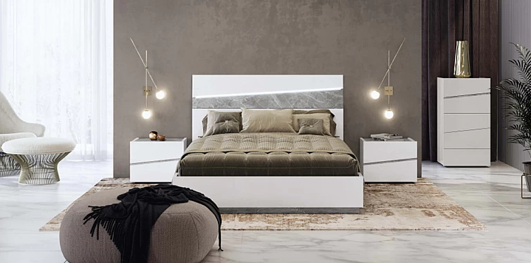 Κρεβάτι διπλό με αποθήκευση λευκό (ALBS)  ΚΡΕΒΑΤΙ