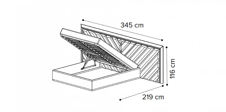 Κρεβάτι με αποθήκευση & μεγάλο κεφαλάρι ELITE (ELAS18) (180x200) ΚΡΕΒΑΤΙ