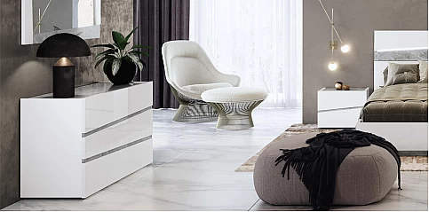 Συρταριέρα δαπέδου μοντέρνα λευκή (ALBA3)