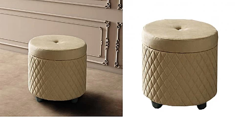 Σκαμπό/πουφ εκρού (AMBRA)