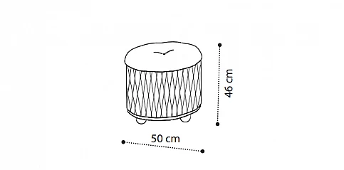 Σκαμπό/πουφ εκρού (AMBRA)