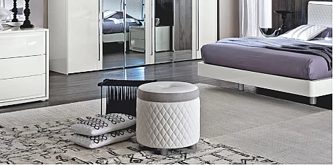 Σκαμπό/πουφ λευκό Dama (Bianca)