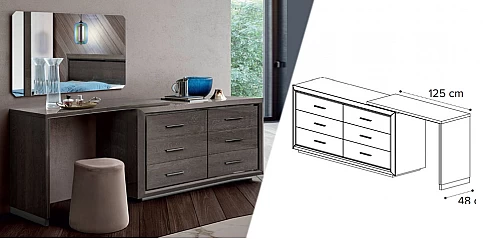 Τουαλέτα με συρτάρια μοντέρνα γκρι (ELITE6)