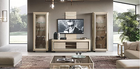 Βιτρίνα μονή μοντέρνα εκρού ELITE (ELIE1)