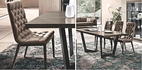 Καρέκλα τραπεζαρίας γκρι καπιτονέ ELITE (ELIE)